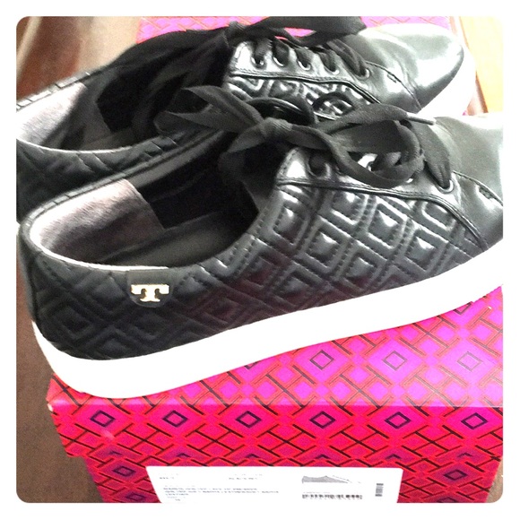 Tory Burch Marion Quilted Lace up Sneaker - Picture 1 of 5